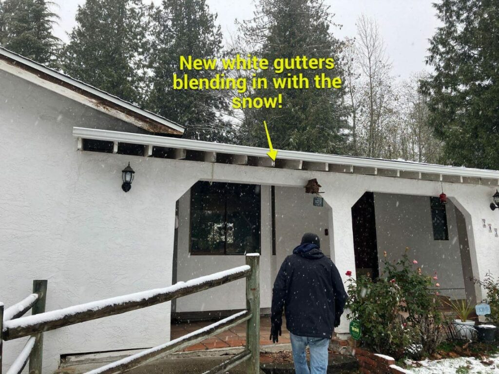 New gutters blending in with snow