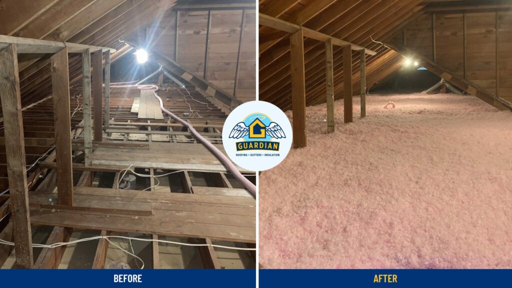 Attic Insulation Before & After